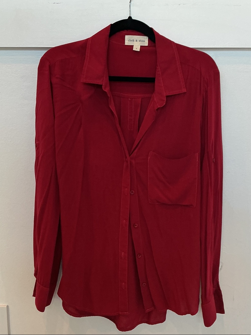 cloth & stone Deep Red Button-Down Shirt